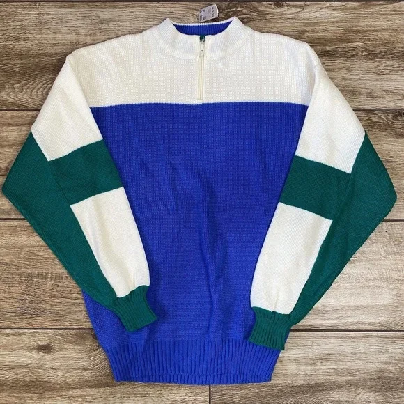 Vintage Colorblock Grandpa Sweater - Picture 6 of 6